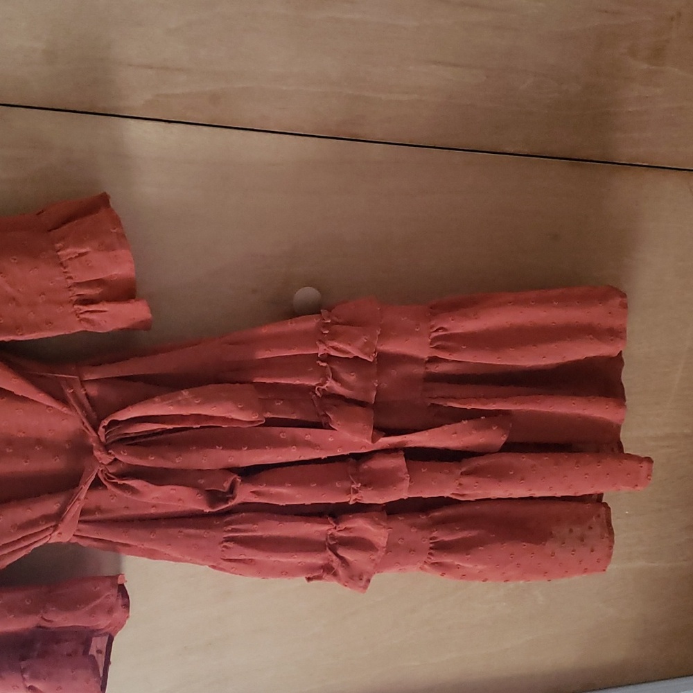 Orange Ruffle Dress - Picture 6 of 14